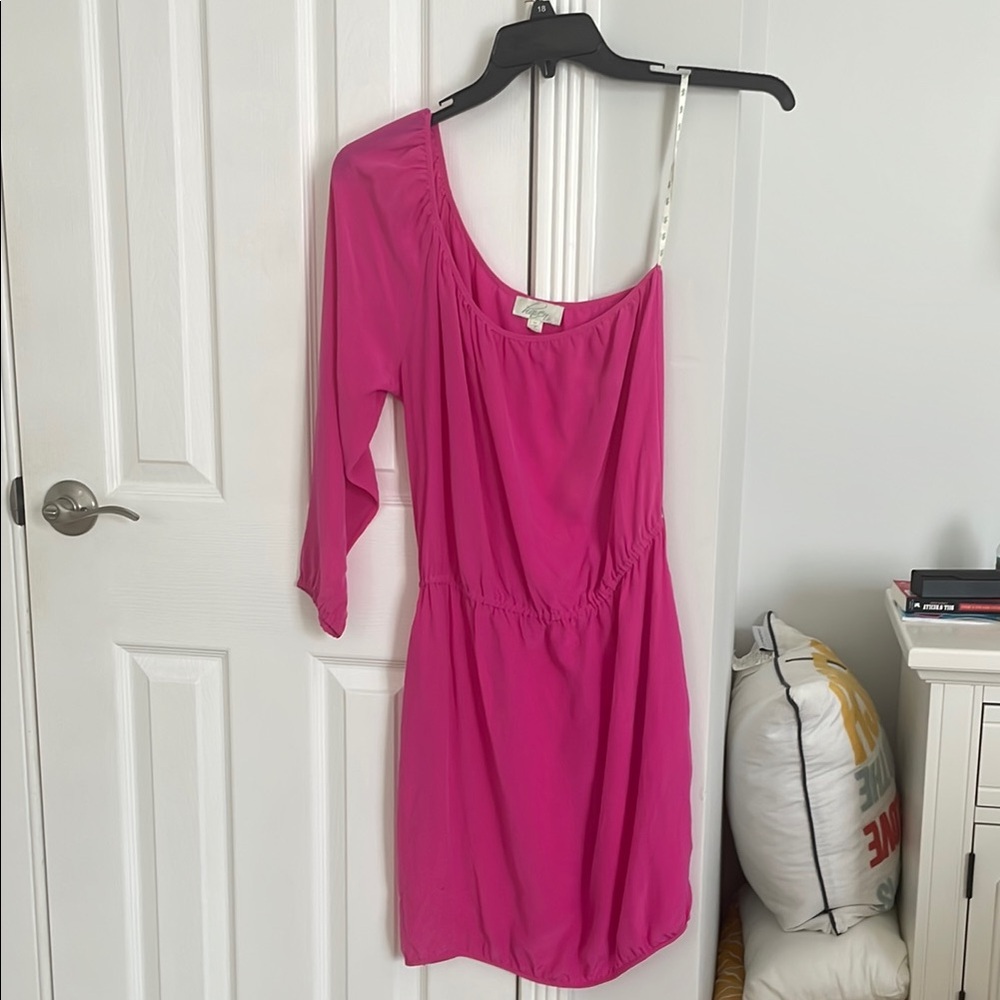 Pink One-Shoulder Dress